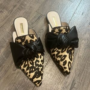 Louise et cie animal print shoes with black bow. Blogger favorite